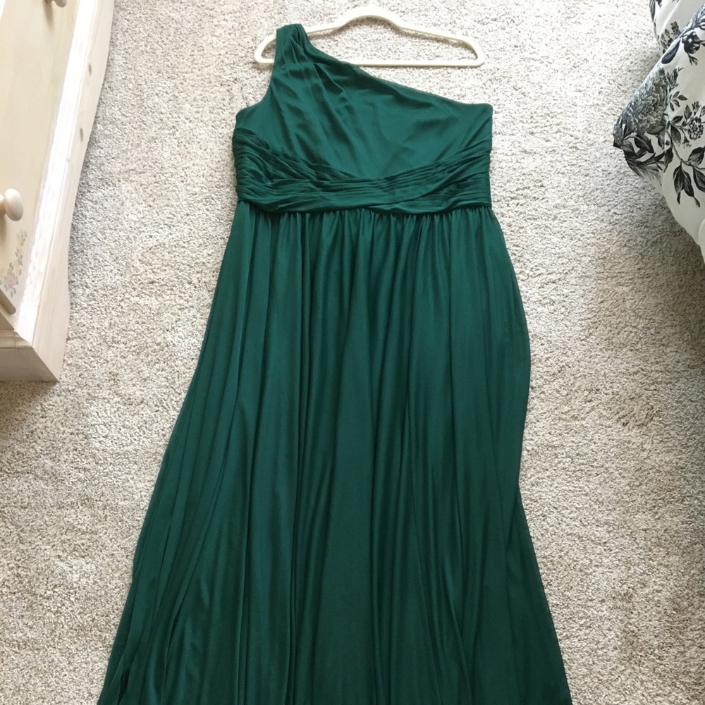 Mesh one-shoulder bridesmaid dress